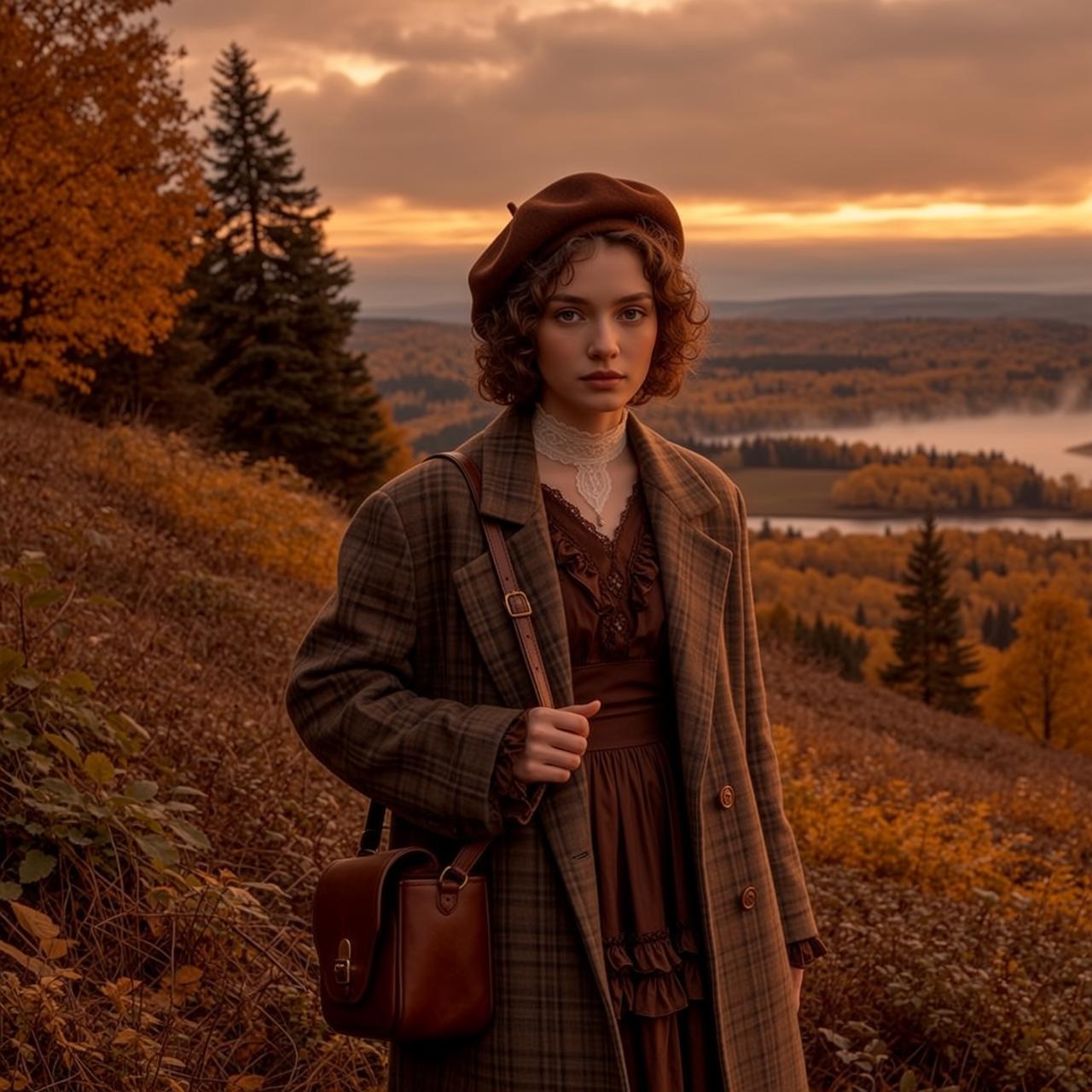 Autumn Young Curly Brown Hair Fair Skin