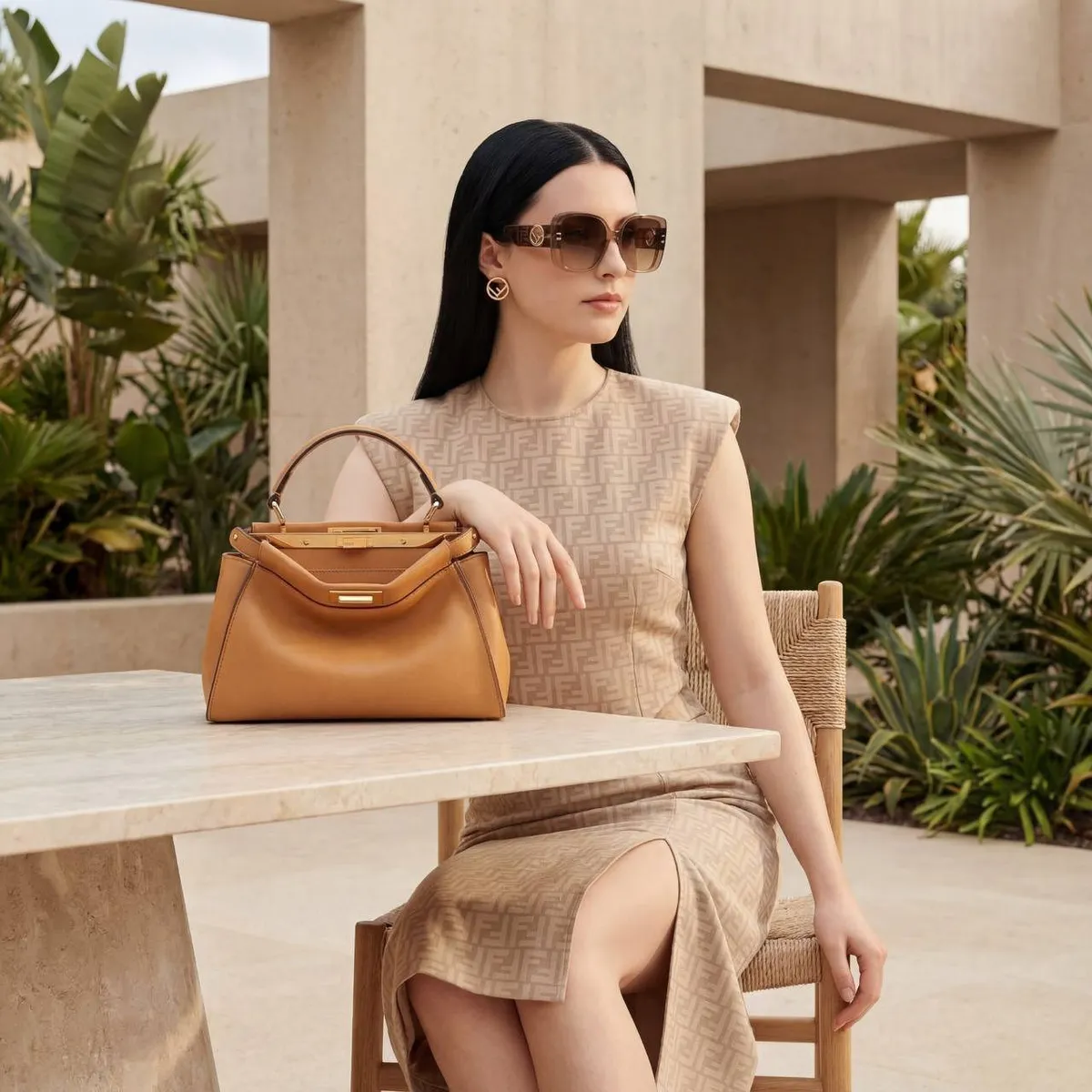Sunglasses And Earrings In Fashion Portrait