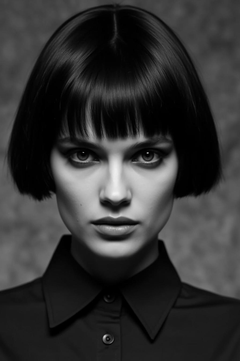 Headshot Young Striking Features Captured Vertical Orientation